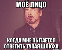 моё лицо когда мне пытается ответить тупая шлюха