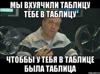 мы вхуячили таблицу тебе в таблицу чтоббы у тебя в таблице была таблица