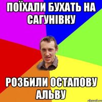 поїхали бухать на сагунівку розбили остапову альву