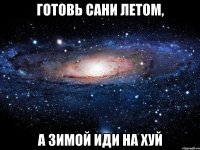 готовь сани летом, а зимой иди на хуй