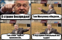 В стране беспредел! Там Мизулину обидели... Там слово "ид№от" произнесли... А под шумок Навальный лес тырит!