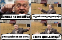 Пришел на волейбол в одной команде одни профи во второй спортсмены а мне для..ь куда?