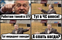 Работаю такой в ЕГУ Тут в ЧС внеси! Тут инцидент заведи! А спать когда?