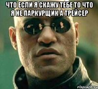 что если я скажу тебе то что я не паркурщик а трейсер 