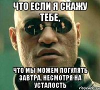 что если я скажу тебе, что мы можем погулять завтра, несмотря на усталость