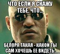 что если я скажу тебе, что... белора такая - какой ты сам хочешь ее видеть.