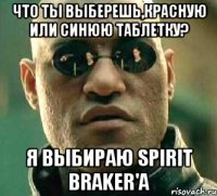 что ты выберешь,красную или синюю таблетку? я выбираю spirit braker'a