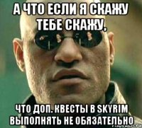 а что если я скажу тебе скажу, что доп. квесты в skyrim выполнять не обязательно