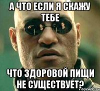 а что если я скажу тебе что здоровой пищи не существует?