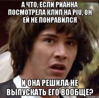 а что, если рианна посмотрела клип на piu, он ей не понравился и она решила не выпускать его вообще?