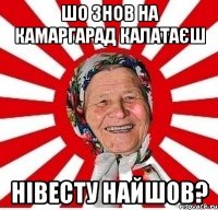 шо знов на камаргарад калатаєш нівесту найшов?