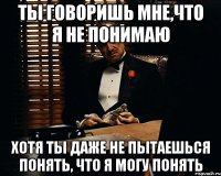 ты говоришь мне,что я не понимаю хотя ты даже не пытаешься понять, что я могу понять