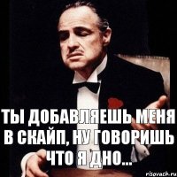 Ты добавляешь меня в скайп, ну говоришь что я дно...