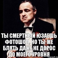 ты смертный юзаешь фотошоп, но ты же блять даже не дорос до моего уровня