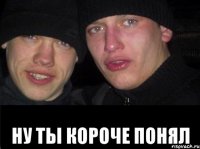  ну ты короче понял