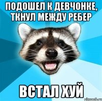 подошел к девчонке, ткнул между ребер встал хуй