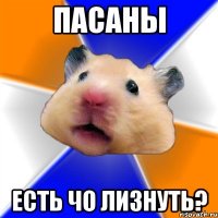 пасаны есть чо лизнуть?