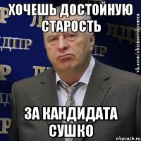 хочешь достойную старость за кандидата сушко