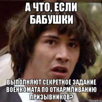 а что, если бабушки выполняют секретное задание военкомата по откармливанию призывников?