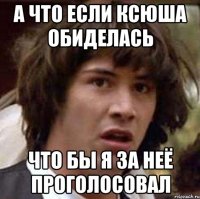 а что если ксюша обиделась что бы я за неё проголосовал