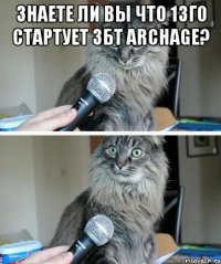 знаете ли вы что 13го стартует збт archage? 