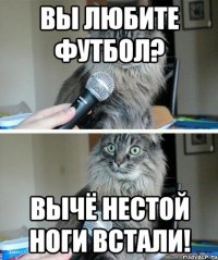 вы любите футбол? вычё нестой ноги встали!