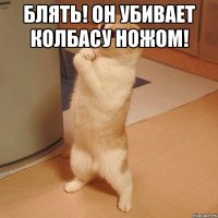 блять! он убивает колбасу ножом! 