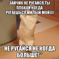 зайчик не ругайся,ты плохой когда ругаешься,милый мой))) не ругайся не когда больше!**