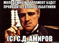 молодежный парламент будет проводить только субботники (с) с.д. амиров