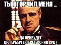 ты огорчил меня ... да прибудет цюгербергергерегерский суд !