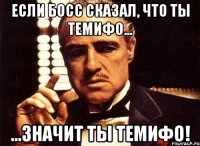 если босс сказал, что ты темифо... ...значит ты темифо!