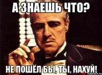 а знаешь что? не пошёл бы, ты, нахуй!