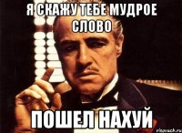 я скажу тебе мудрое слово пошел нахуй