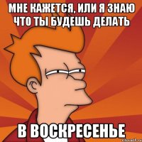 мне кажется, или я знаю что ты будешь делать в воскресенье