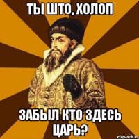 ты што, холоп забыл кто здесь царь?