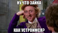 ну что зайка как устроимся?