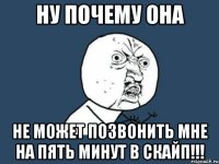 ну почему она не может позвонить мне на пять минут в скайп!!!