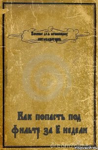 Пособие для начинающих оптимизаторов Как попасть под фильтр за 2 недели