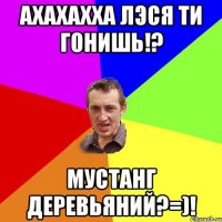 ахахахха лэся ти гонишь!? мустанг деревьяний?=)!