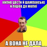 кипив цвєти й шампанське й пішов до молої а вона не дала