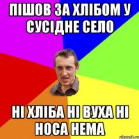 пішов за хлібом у сусідне село ні хліба ні вуха ні носа нема