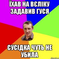 їхав на вєліку задавив гуся сусідка чуть не убила