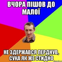 вчора пішов до малої не здержався перднув, сука як же стидно