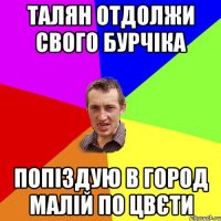 талян отдолжи свого бурчіка попіздую в город малій по цвєти