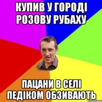 купив у городі розову рубаху пацани в селі педіком обзивають