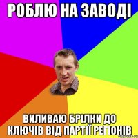 роблю на заводі виливаю брілки до ключів від партії регіонів