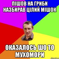 пішов на гриби назбирав цілий мішок оказалось шо то мухомори