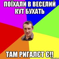 поїхали в веселий кут бухать там ригалєт є!!