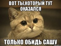 вот ты,который тут оказался только обидь сашу