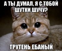 а ты думал, я с тобой шутки шучу? трутень ебаный